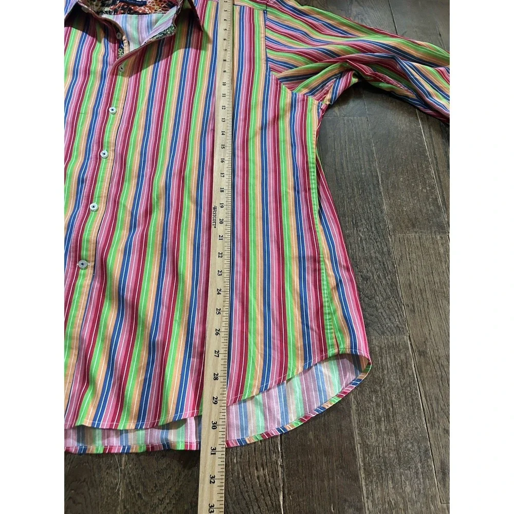 David Smith Australia‎ Men's Shirt 2X Multicolor Stripe Geometric